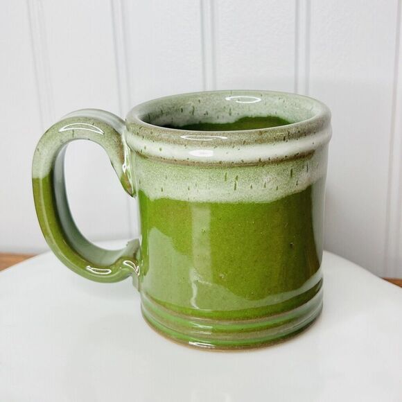 Truett Bears McConnell Cleveland GA Green Mug Sunset Hill Handcrafted in USA - Picture 4 of 10